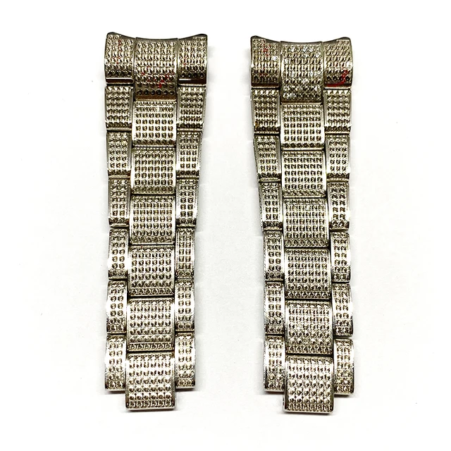 Stainless steel CNC holes for diamonds Watch band watch parts
