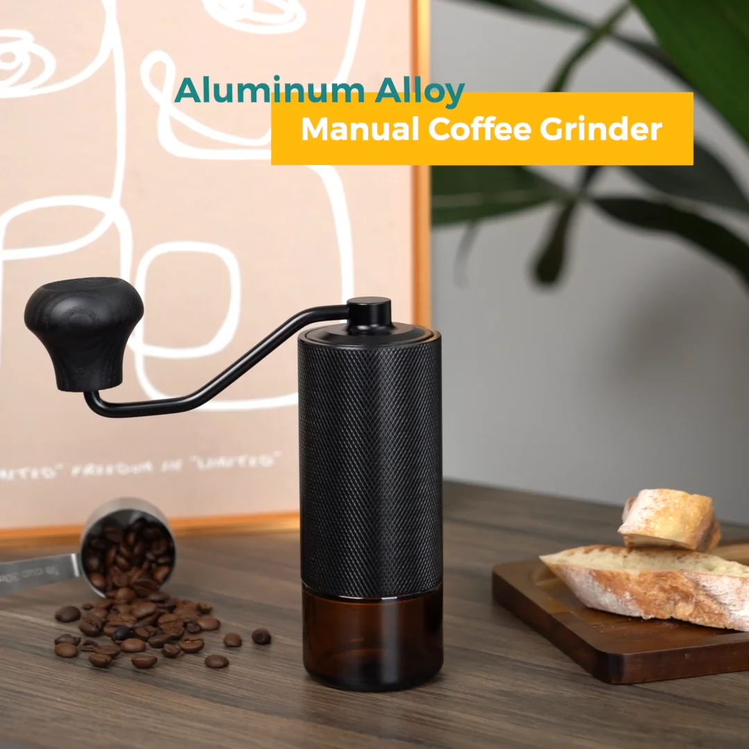 Highwin Portable Steel Conical Burr Hand Grinder Coffee Aluminum Body