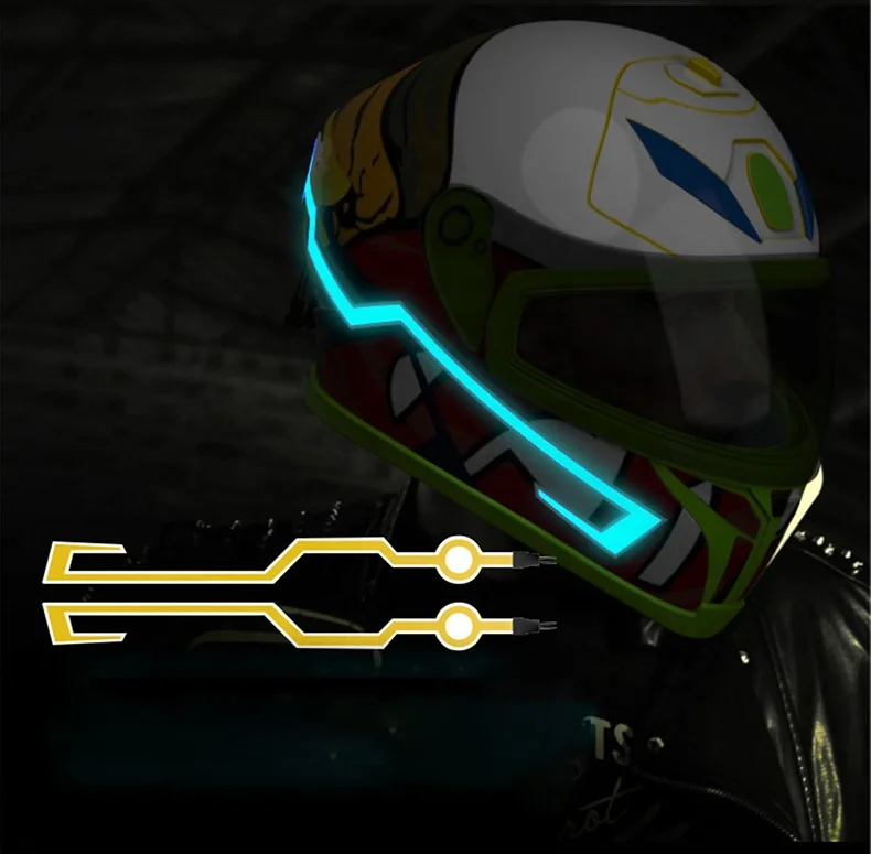 Factory Supplier Customized Helmet Light Strip Glowing Led Strip Flashing Lighting Helmet El Light Strips for Helmets