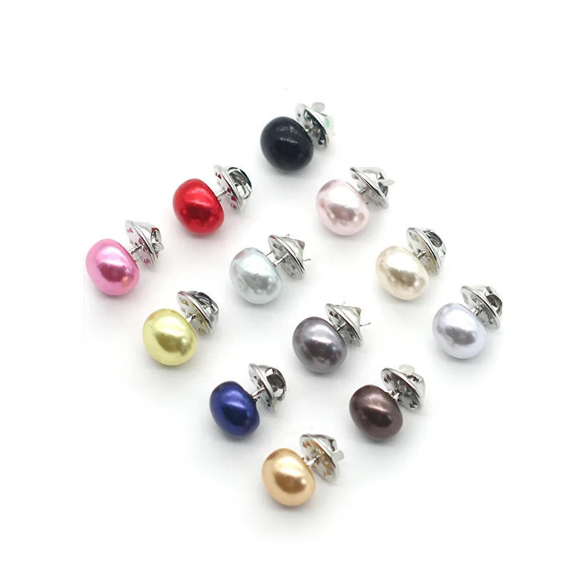 10mm 12mm Colorful Removeable No Sew Plastic Pearl Shank Buttons