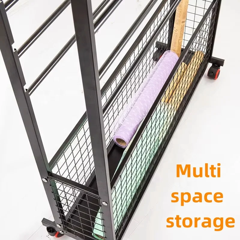 Multilayer Shop Yoga Mat Carpet Rug Curtain Scarf Shawl Gift Ribbon Flower Wrapping Paper Metal Display Stand Storage Rack