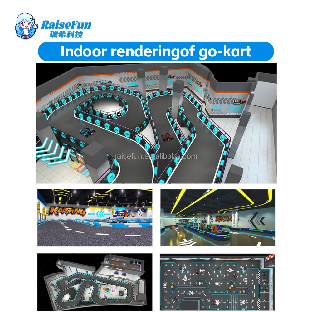 product raisefun parent child go kart battery operated remote control integrated system for kids adults indoor outdoor amusement center-4