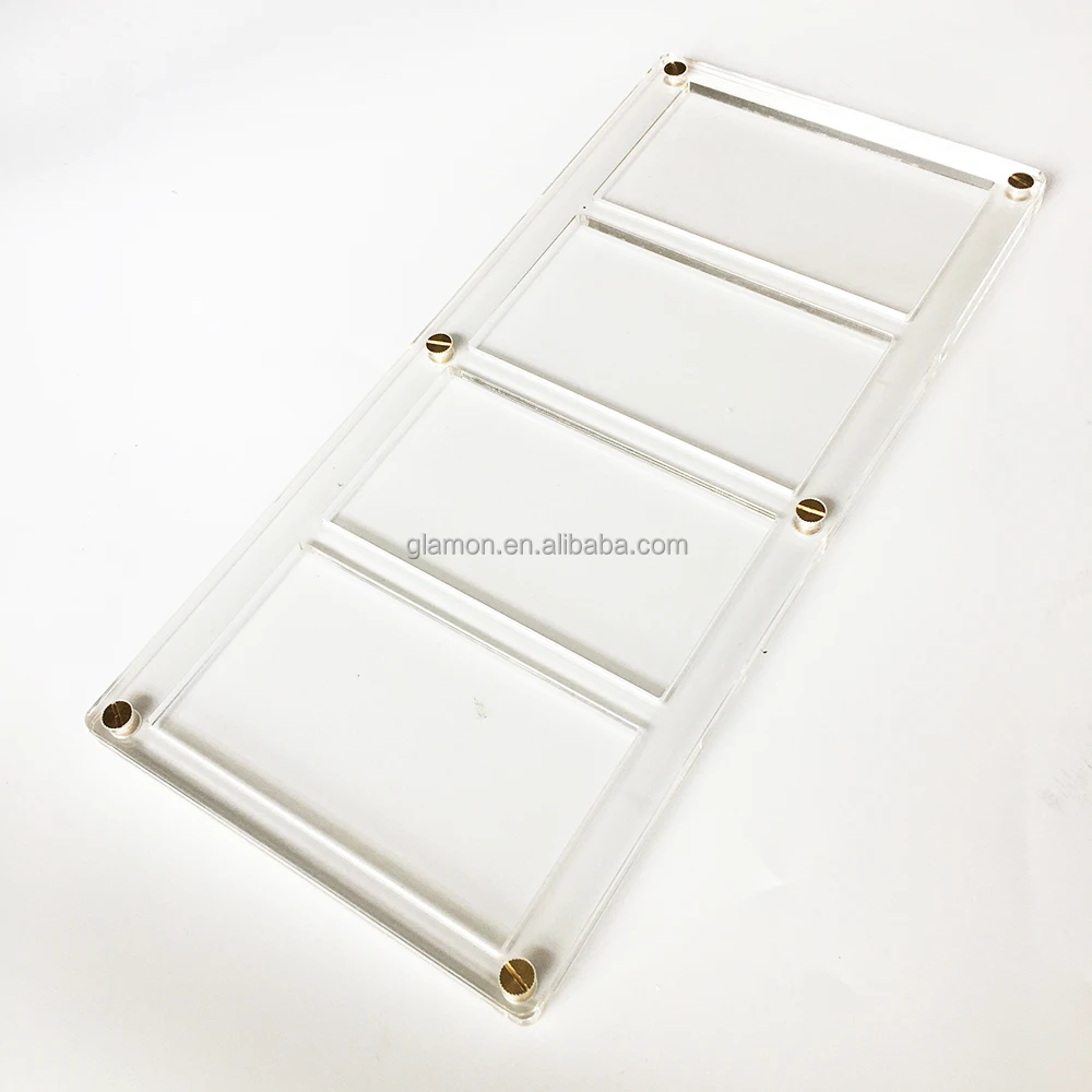 Trading Card Frame Holder Stand Display - 4 Card Slots Clear