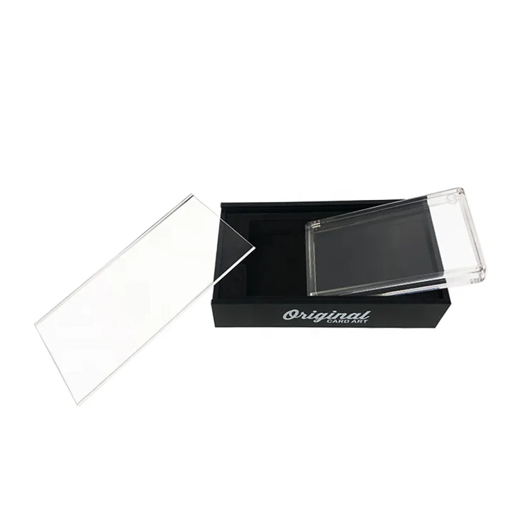 High Quality Durable Using Various Card Display Box Acrylic Magnet Trading Card Storage Box With Sliding Lid