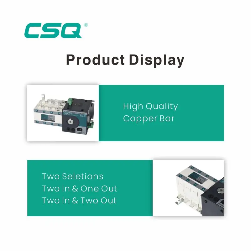 PC Class 200 Amp ATS Controller Automatic Transfer Switch CE CB AC220V 380V ATSE Supplier CSQ 250A Automatic Changeover Switch