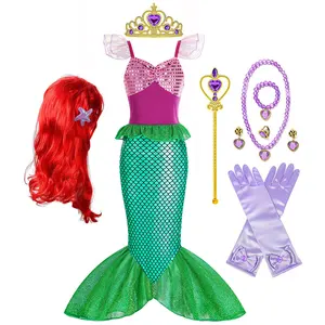MQATZ Hot Sale  Girls Mermaid Princess Dress Children Cosplay Fancy Dress Costumes for Kids