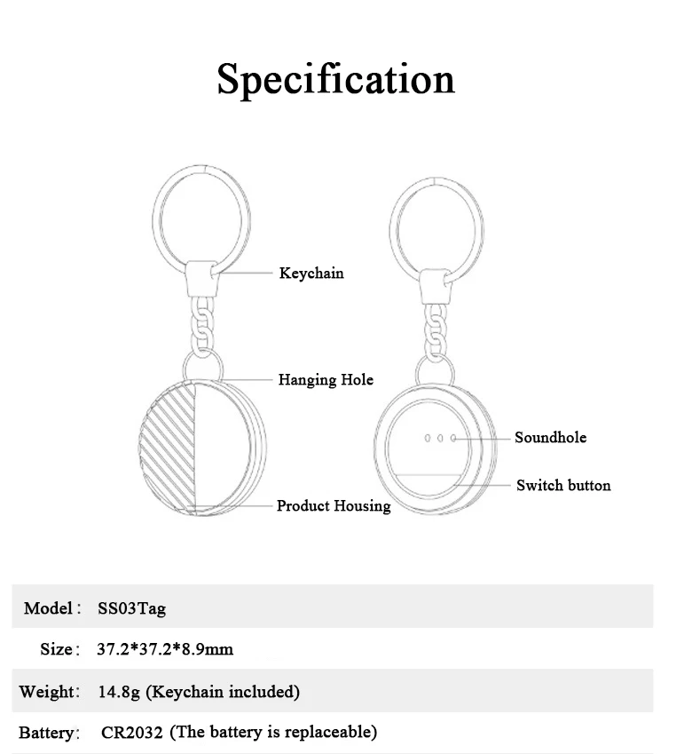 Mfi Certified Work With Apple Find My Smart Wireless Bluetooth Remote ...