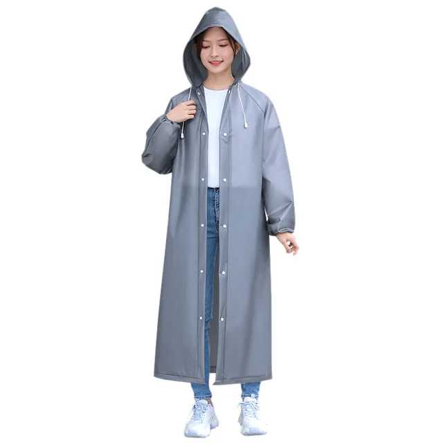 Non-disposable portable adult models wholesale price eva rain poncho outdoor travel transparent one-piece children's raincoat