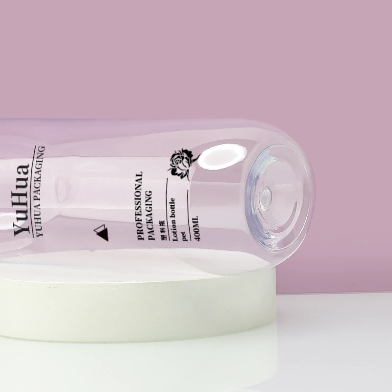 Recyclable 250ml/400ml Plastic Lotion Pump Bottle with Screw Top Cap for Skincare Serum Toner and Shampoo