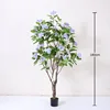 Purple hydrangea tree, 180cm tall (230 leaves, 31 flowers)