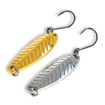 Zinc Alloy Sequin Spoon Lure Bait Artificial Hard Bait for Micro Creature Diverse Mandarin Fish White Striped Fish Gold Silver – Metal Jig – view 2