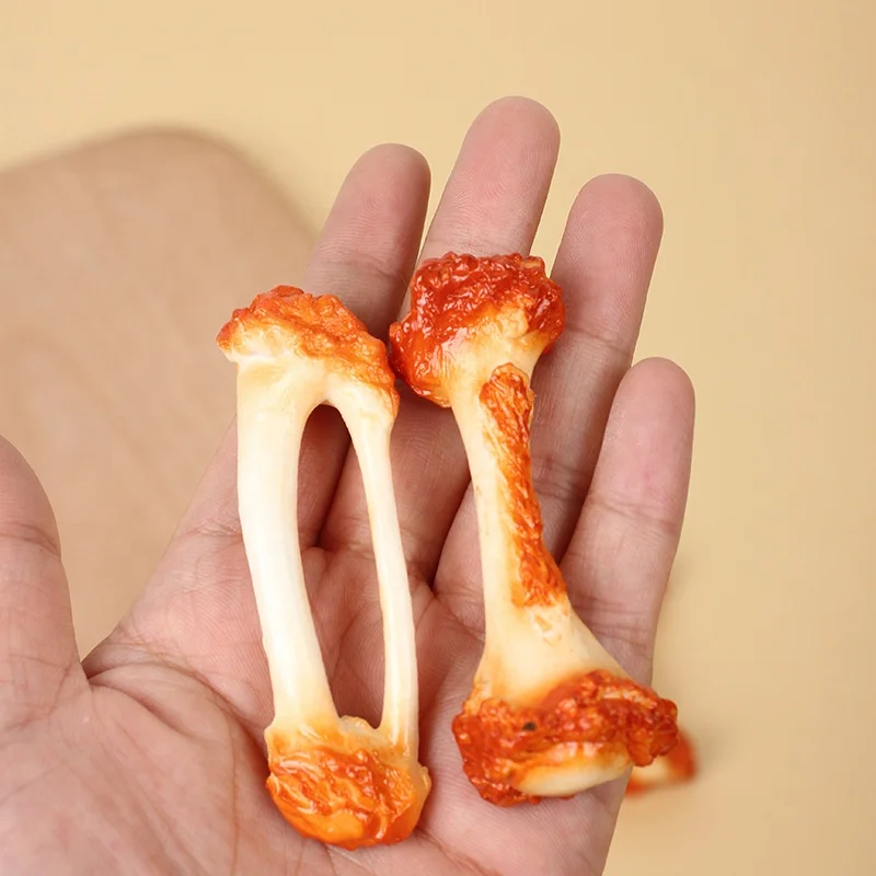 Funny Fried Chicken Leg Keychain – Realistic PVC Food Keyring For Backpack & Purse - View #2