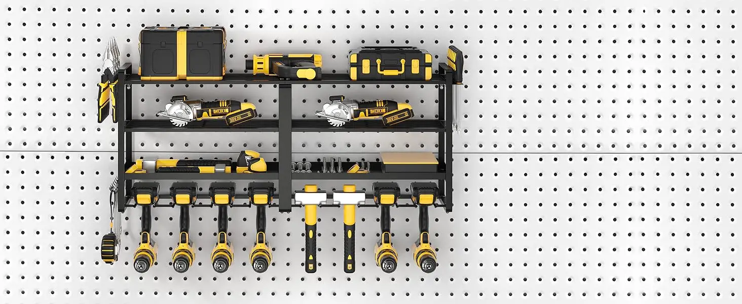 Single Power Drill Rack Modern 4-Layer Cordless Drill Holder Wall Mount Screwdriver Rack Power ...