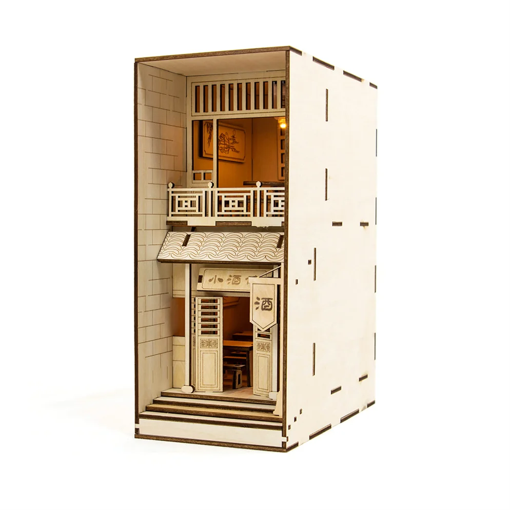 3D Wooden Puzzle Complete Book Nook Bookshelf Insert Bookshelf Decor Alley Book Nook Diy Kit