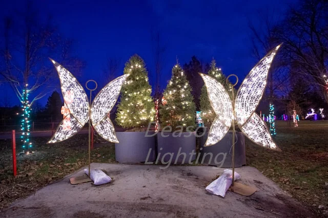 Flying Led Lighted butterfly for Park Garden Decoration