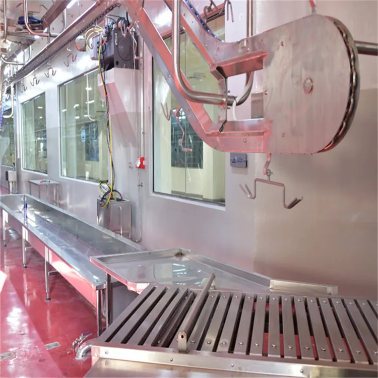 Automatic v-shaped conveyor belt sheep slaughtering line