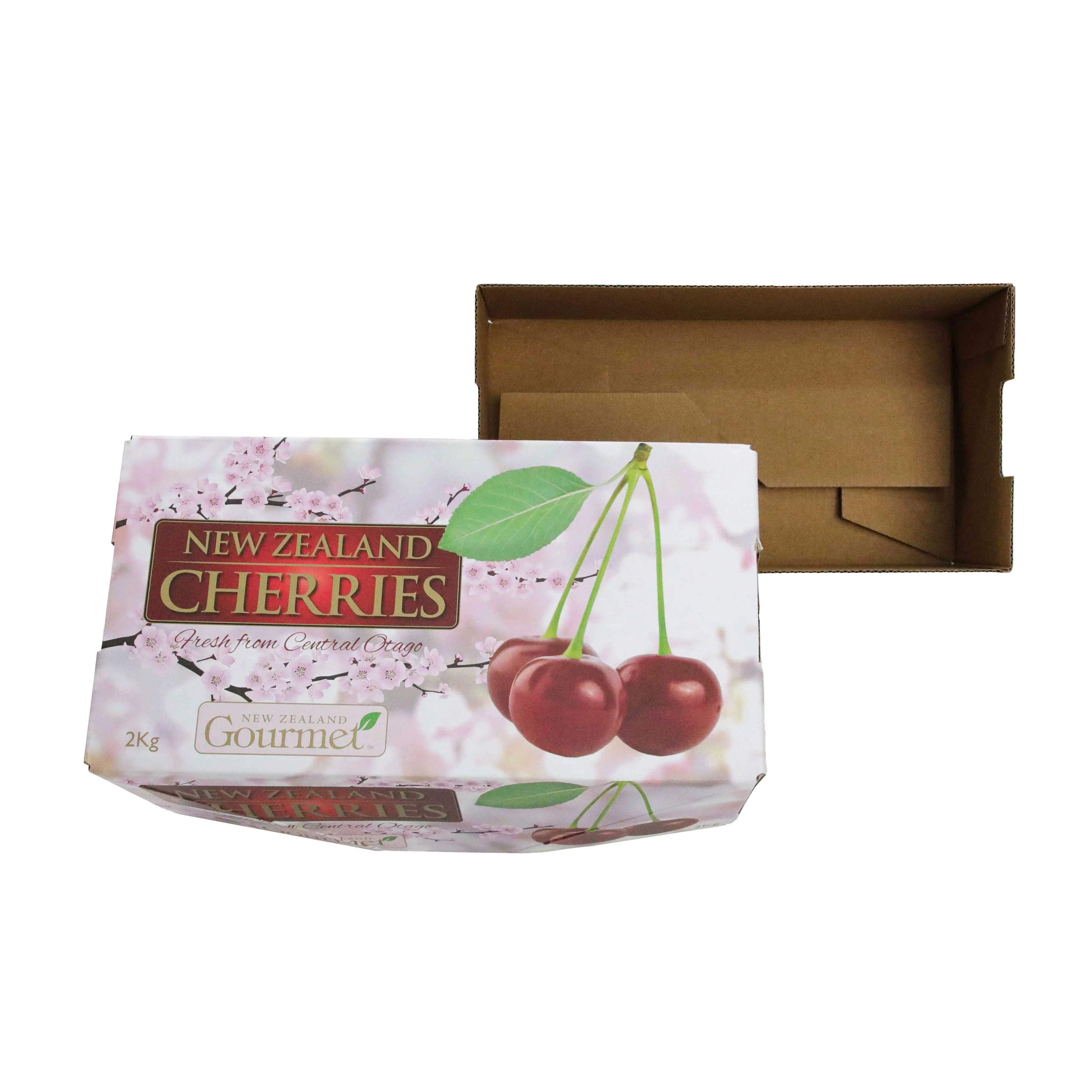 Custom Printed Cardboard Carton Fresh Fruit Storage Corrugated Shipping Packaging Berry Cherry Fruit Package Box 2.5kg/5kg/10kg