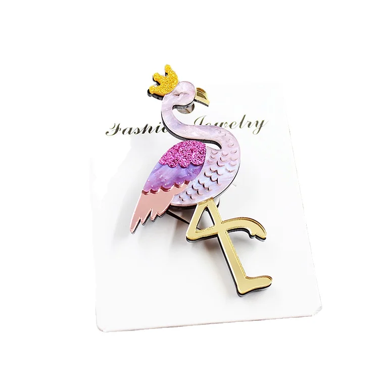 BR109 Unicorn Brooch (Safety Pin) Girl Gift Cute Fashion Glitter Rainbow Unicorn Acrylic Brooch