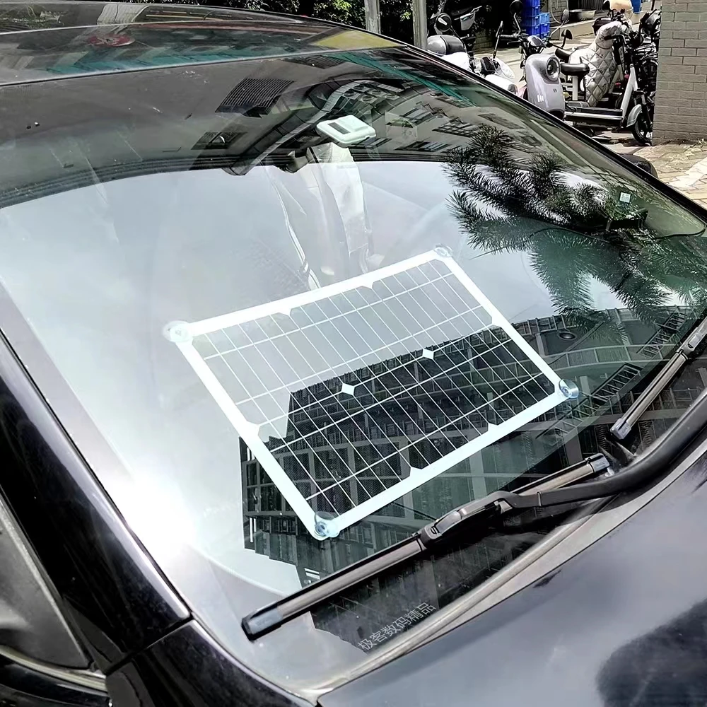 12V Monocrystalline Flexible Solar Trickle Portable Power Panel 19% Efficiency 50W Max Car Battery Charger Waterproof Solar