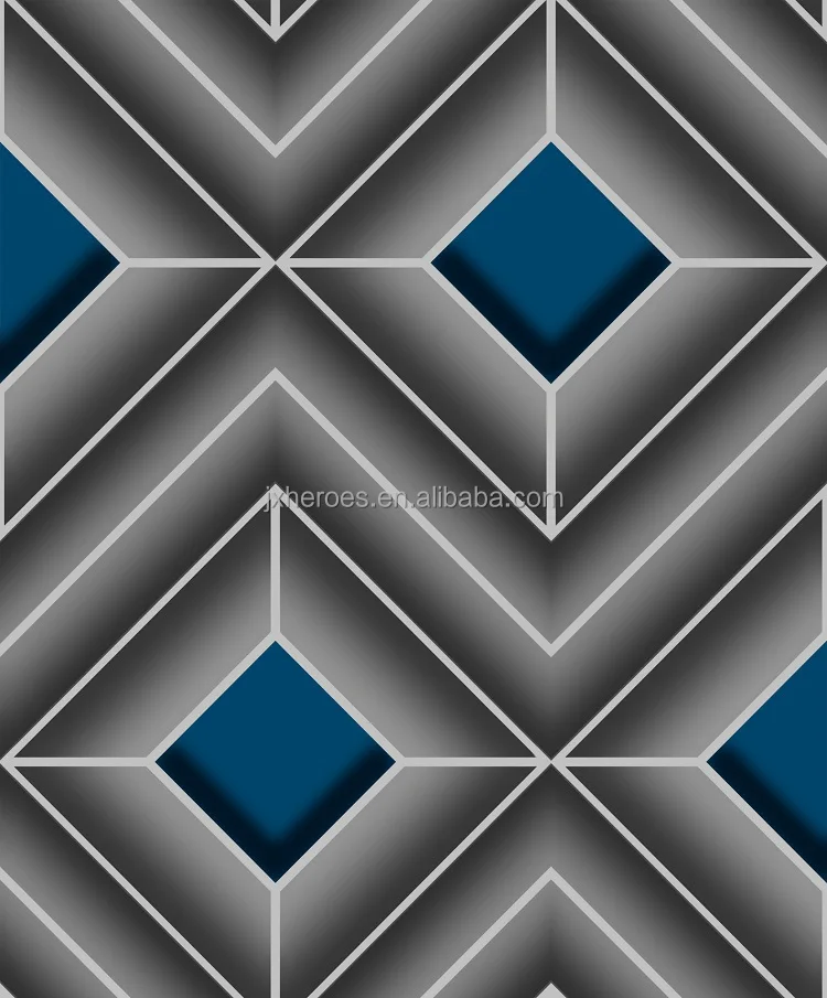 Three Dimensional Quadrilateral Pattern Modern 3D Wall Paper Wallpaper