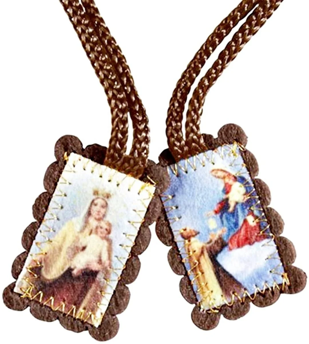 Traditional Our Lady Of Mt. Carmel Scapular - Third Order, 4.5x5.2 Inches