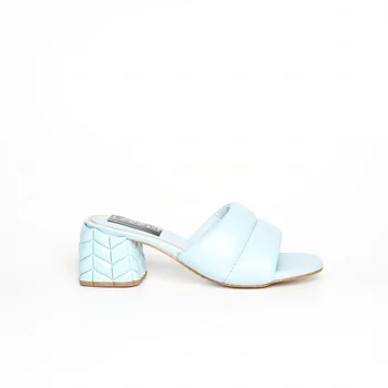 Custom logo and color 6-9 cm heel new design ladies summer high heel sandals women sandals 2023 mule shoes women