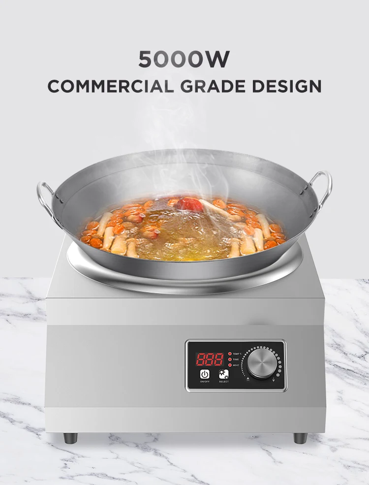 Touch panel 5000W electric induction wok cooker