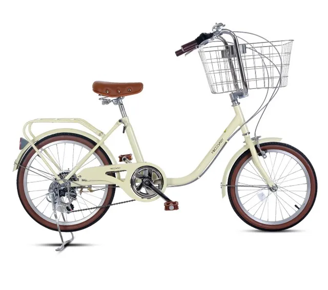 Urban Men and Women Bike with 20 Inch Pet Bike High Carbon Steel 7 Speed City Bike College Students' Commuting Bicycles