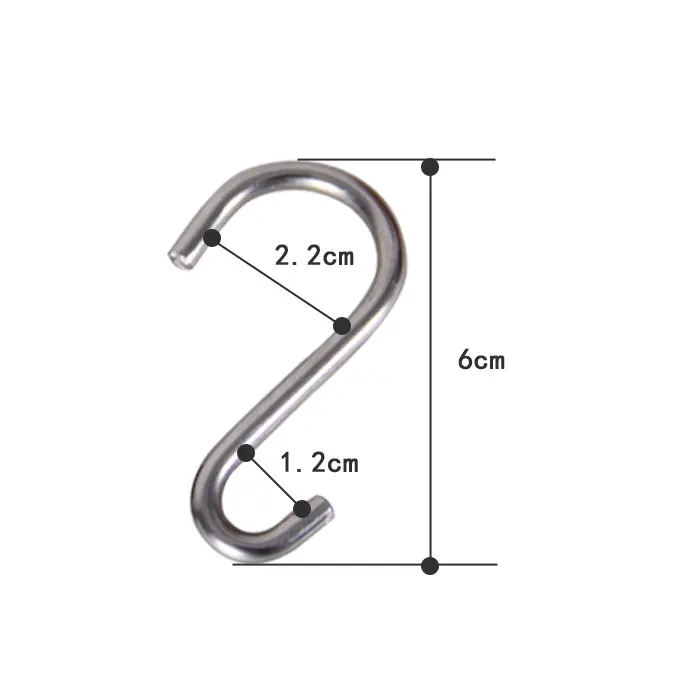304 stainless steel Kitchen Bathroom S Shape Hanger Hooks Metal Hanging S shaped hanger hook metal S hook