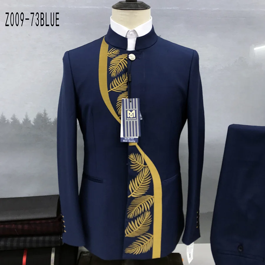 2024 jaqueta bordada estilo chinês para homens, terno Zhongshan, 2 peças,  gola alta, vestido slim fit ocidental, roupa tang para casamento, ideal para  mulheres| Alibaba.com, image size:900x900