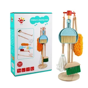 Factory Direct Supply Children's Educational Fun Toys Wooden Play House Cleaning Tool Set Early Education for Babies 3-6