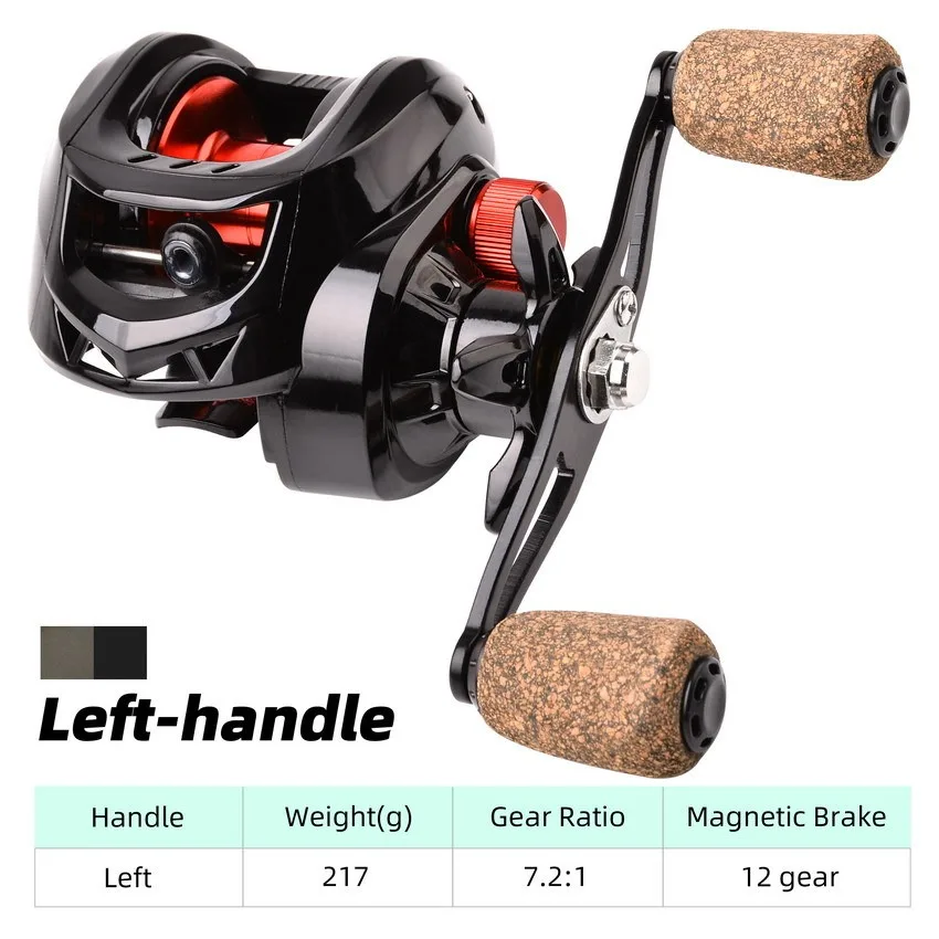 7 2 1 gear fishing reel Spinning Metal Spool 7.2:1 Ratio Carp Fishing Reel Sea Tackle Sports, Fitness & Outdoors Aluminum alloy deep spool design Magnetic Brake Baitcasting Fishing Reel