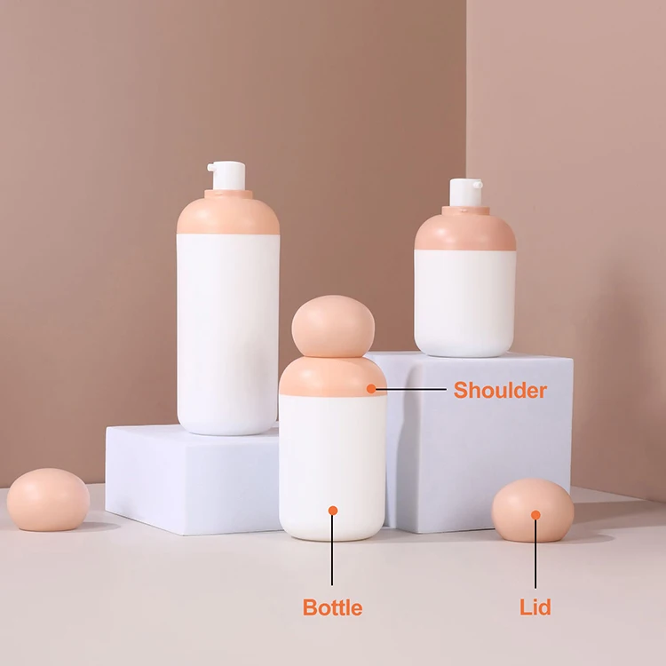 Custom Logo Private Label Refillable Cute Pp Plastic Airless Lotion Pump Bottle With Round Shoulder Round Cap