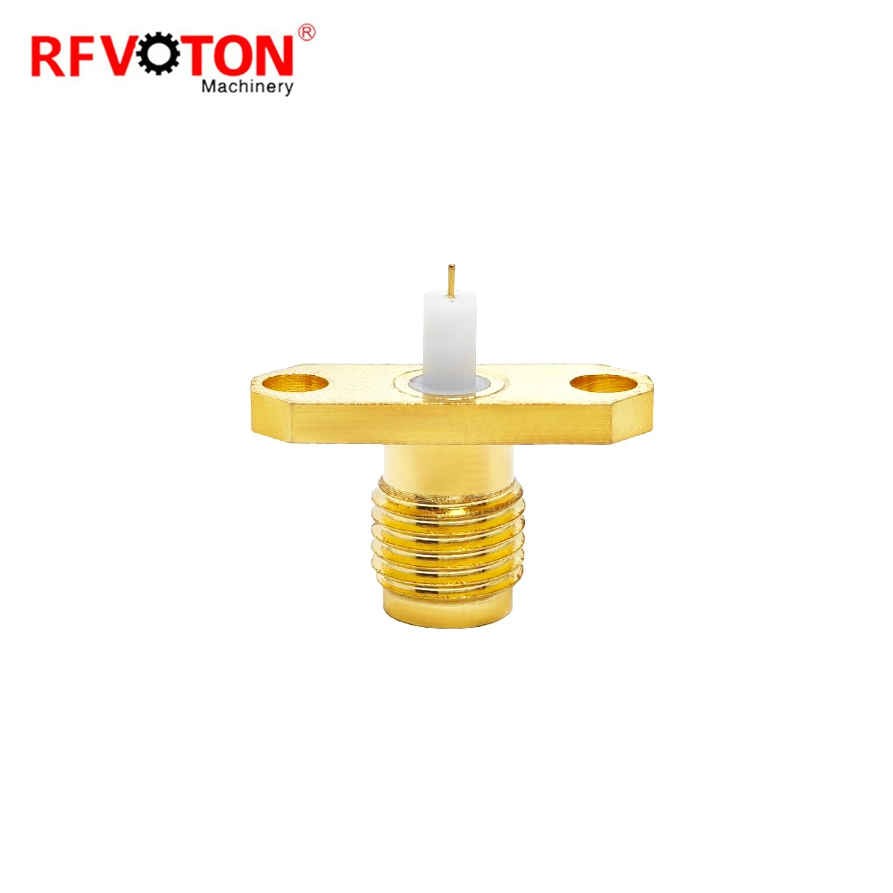Factory Sma Female Jack Hembra Socket 2 Hole Flange Panel Rf Coax Coaxial Connector Connecteur Converter Copper Rohs in Stock