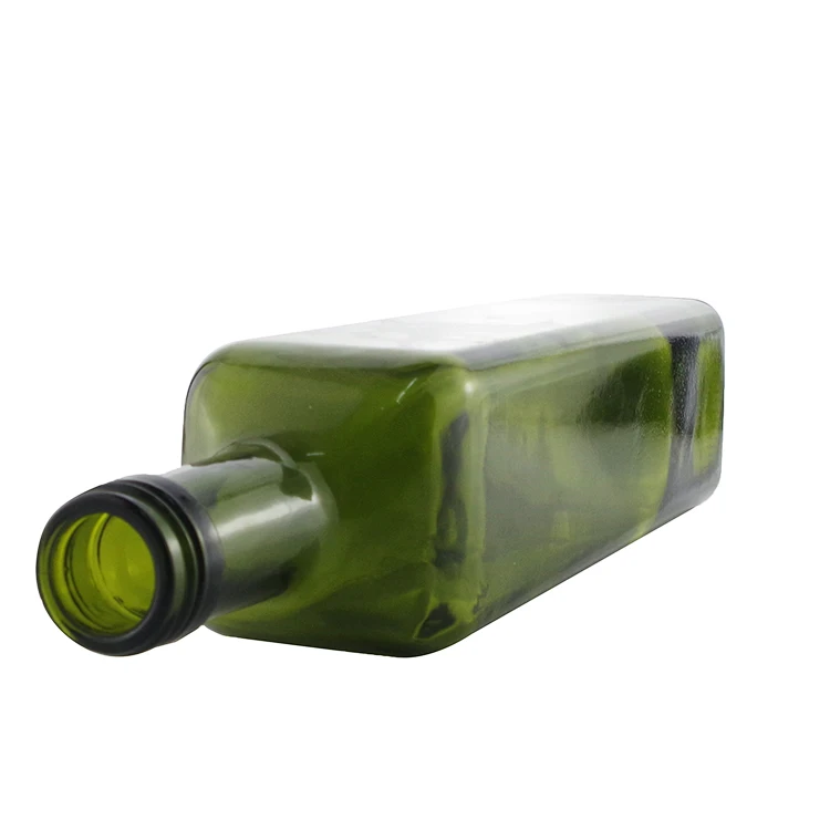 Bulk 100ml 250ml 500ml 750ml 1l Empty Square Dark Green Marasca Cooking Olive Oil Glass Bottles 5029