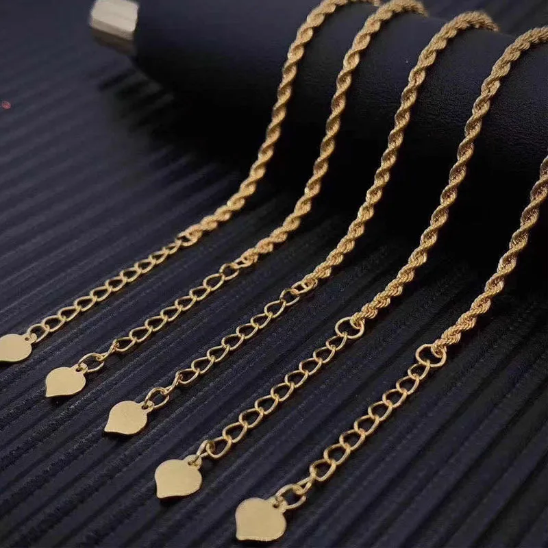 Genuine 18k Solid Gold Rope Chain 1.55mm Solid Gold Jewelry Wholesale ...