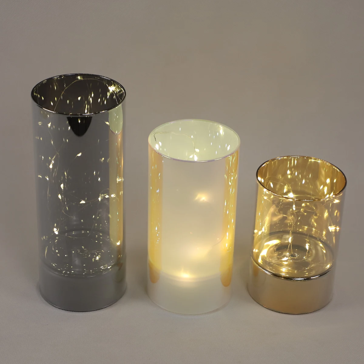 cheap tall glass cylinder vases glass novelty mirror hurricane LED decor lamp table glass decoration