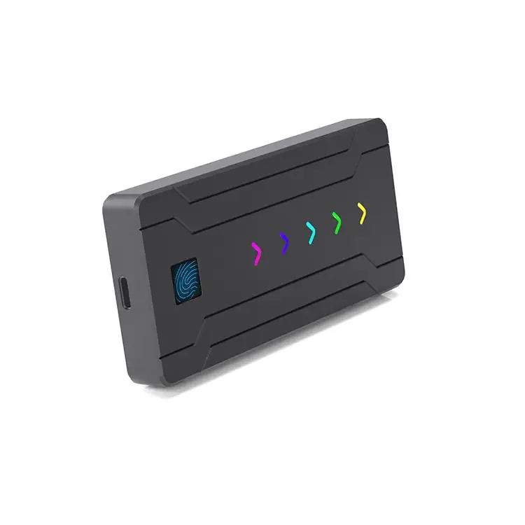 Wholesale USB 10G Dual Protocol NVMe/SATA HDD Enclosure with Fingerprint Encryption M.2 Solid State Drive Box for Office Use