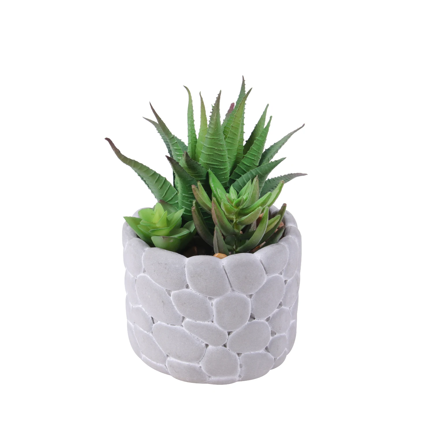 Assorted Small Artificial Succulent Cactus Mini Plastic Succulent Plants Bonsai Picks With White Pots