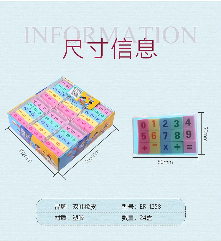Number Eraser Operation Symbol Primary School Stationery School Supplies Kindergarten Prize Eraser