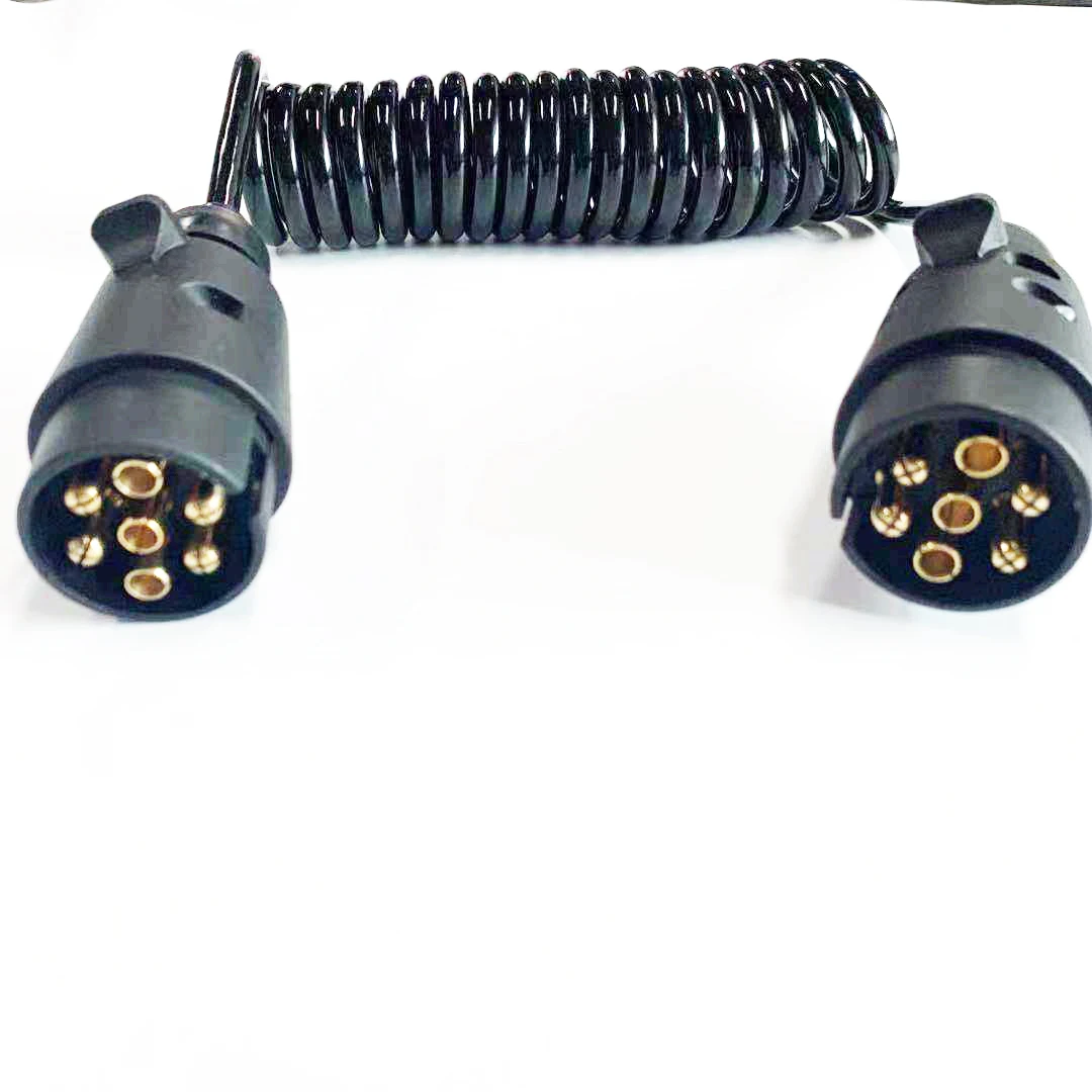 防水 7pin スパイラルコイルワイヤー 自動車用トレーラーケーブル 3000V