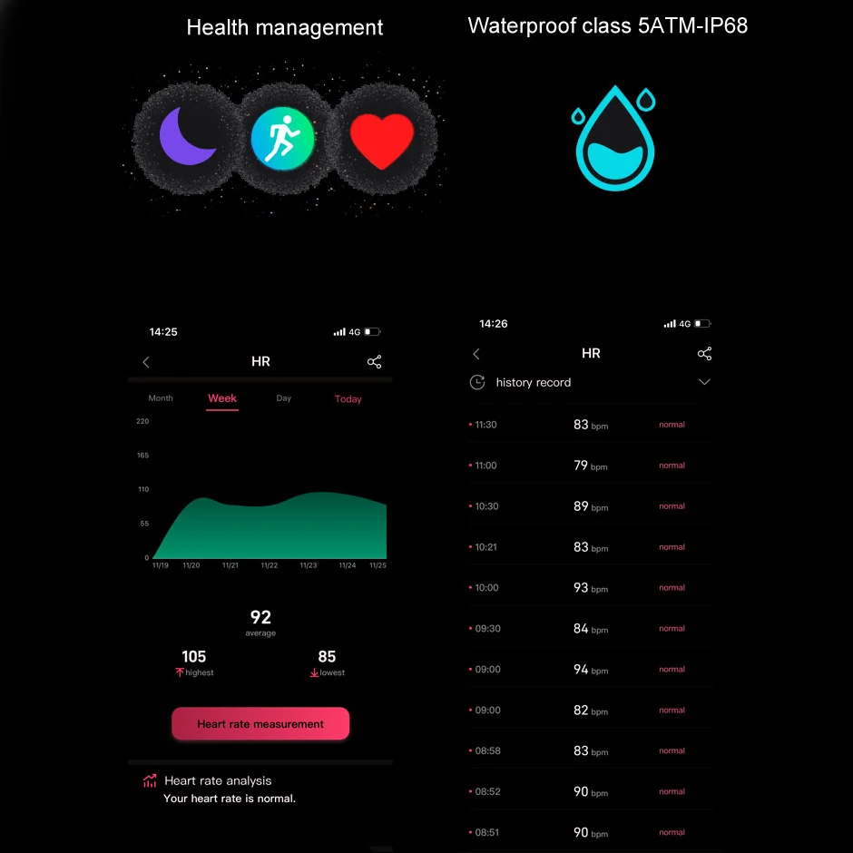 Custom NFC Smart Ring IP68 Waterproof Stainless Steel RFID Heart Rate Skin Temperature M aperçu 5