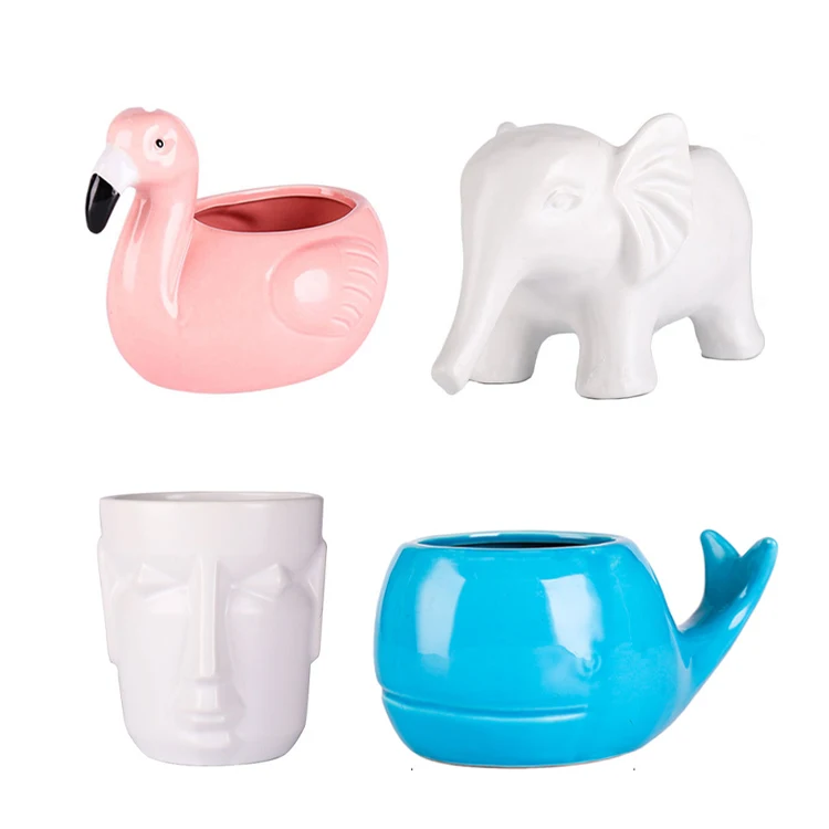 Cute White Elephant Ceramic Cup Cocktail Cup Bar Tiki Cup Wine Cup