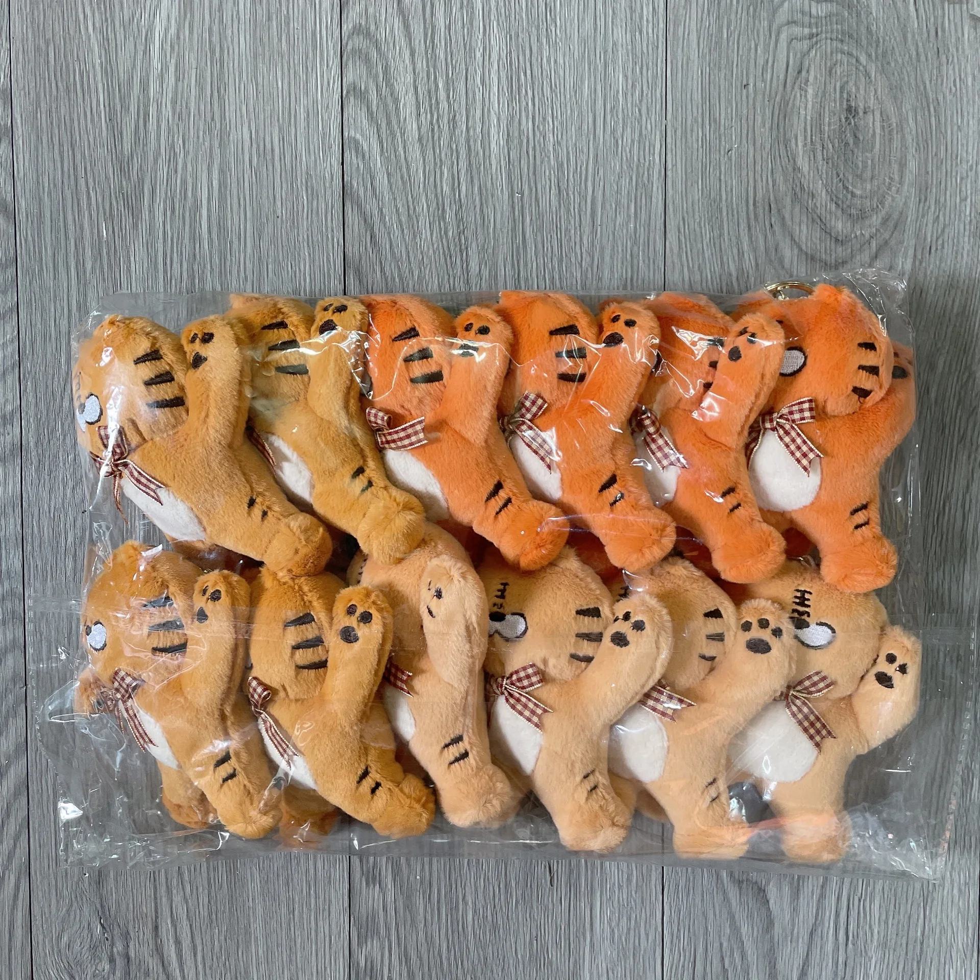 10cm Kuromi Plush Keychain Tiger Mascot Doll Tiger Toy Cute Bag Keychain Tiger Pendant Doll