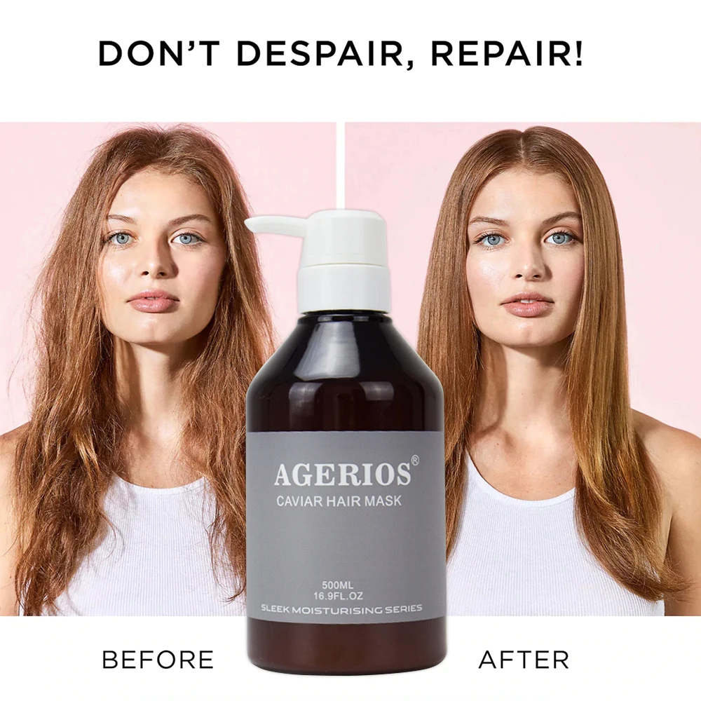 Агериос наращивание волос глубокая кондиционирующая маска веганская Икра для разглаживания увлажняющих аминокислот травяная