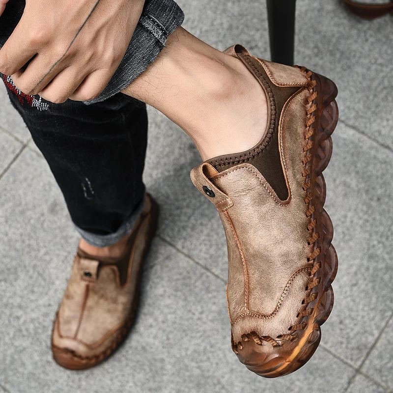 New Men Slip-on Moccasin Driving Shoes casual black shoe Classic handmade top quality Italian leather driving shoes men