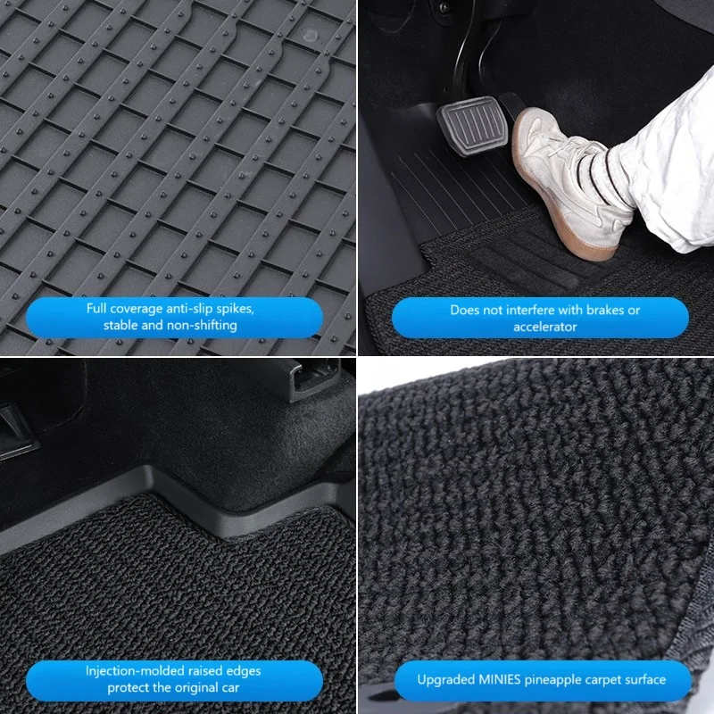 All Weather Waterproof Non-Slip Car Floor Liner 3PCS TPE Car Mat Non-Toxic and Fragrance-Free for Tesla Model Y