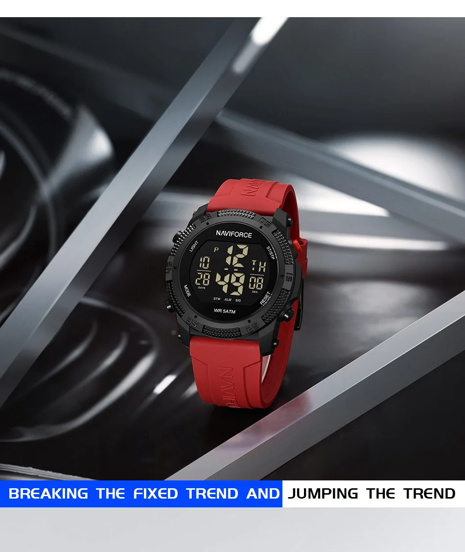Original NAVIFORCE 7104 Digital Watch Men Sport Chronograph Wristwatch Date Stopwatch Waterproof  Male Electronic Clock