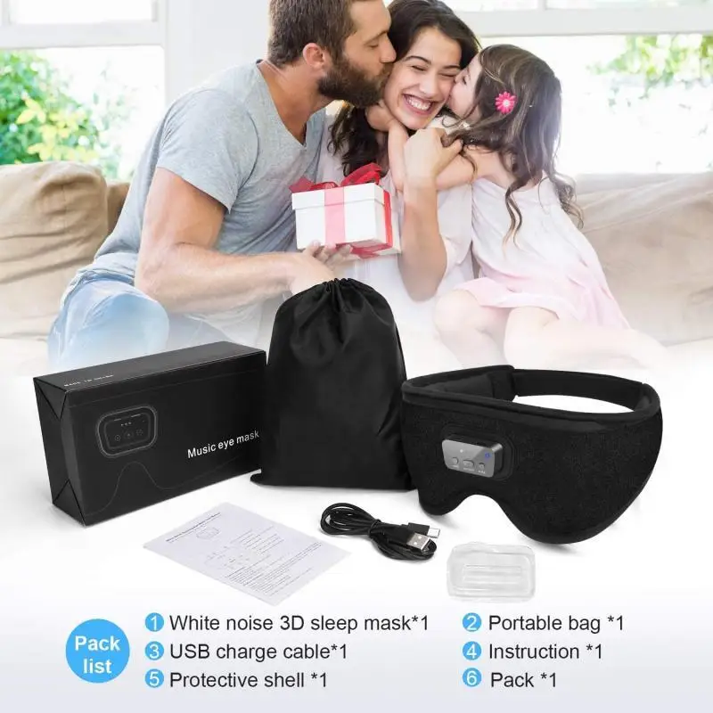White Noise Sleep Instrument Alpha Theta Aid Sleeping Mask Detachable