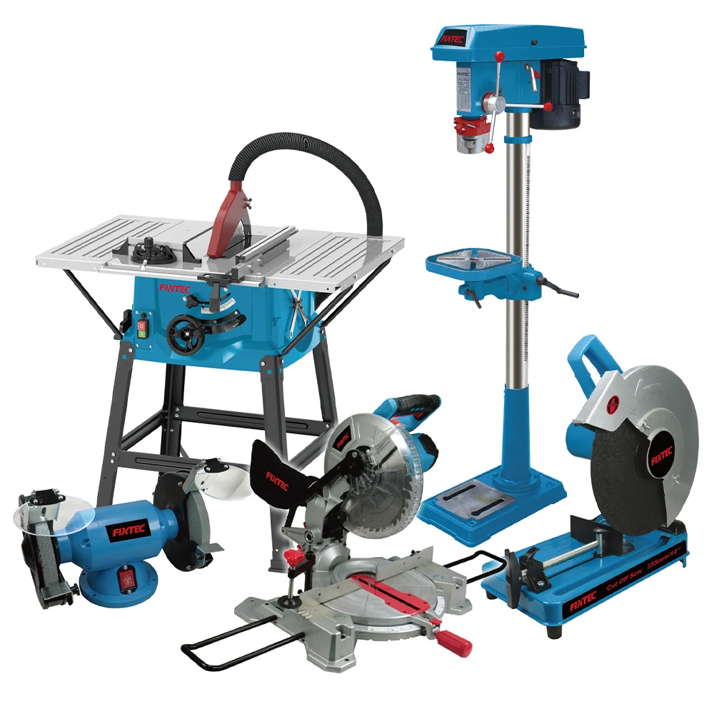 FIXTEC Power Tool 110v 230v Power Table Saws Sliding Miter Circular Saw Electric Cut off Saw Wood Cutting Machines